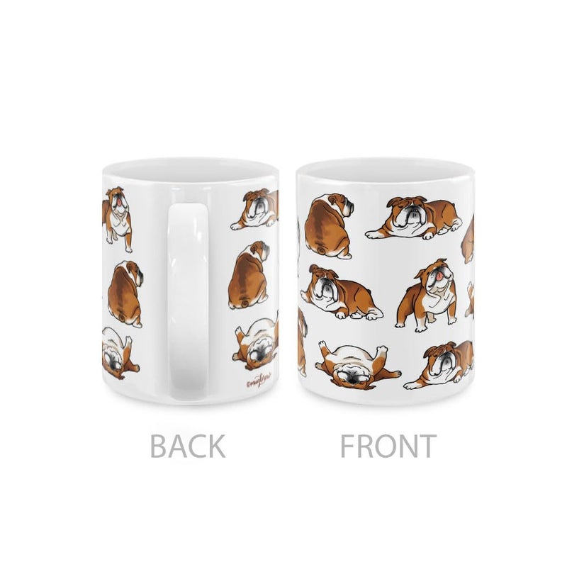 MUGBREW English Bulldog Funny Playful Postures Ceramic Coffee Mug Tea Cup, 11 OZ - Image 3